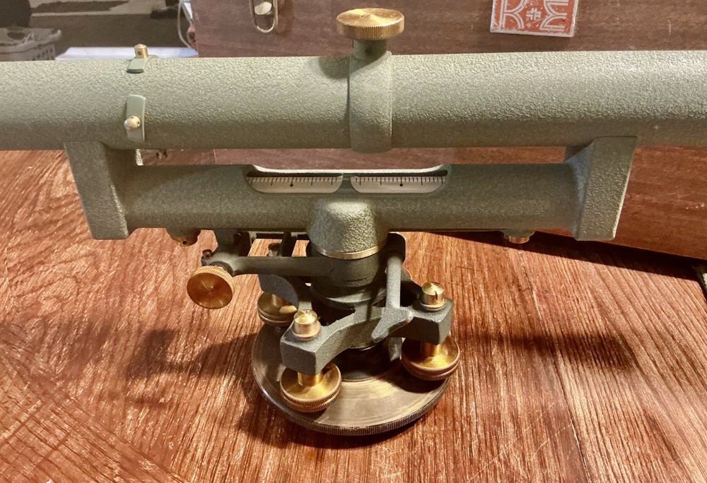 Vintage Keuffel & Esser K&E Dumpy Level - Transit with Wood Case