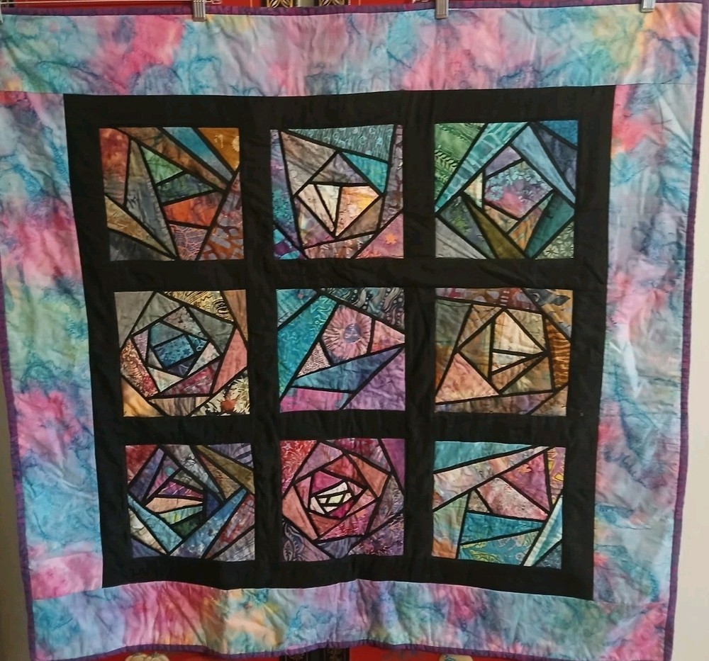 Beautiful Modern Quilt Medium Wall Or Lap Size Tie-dye Theme