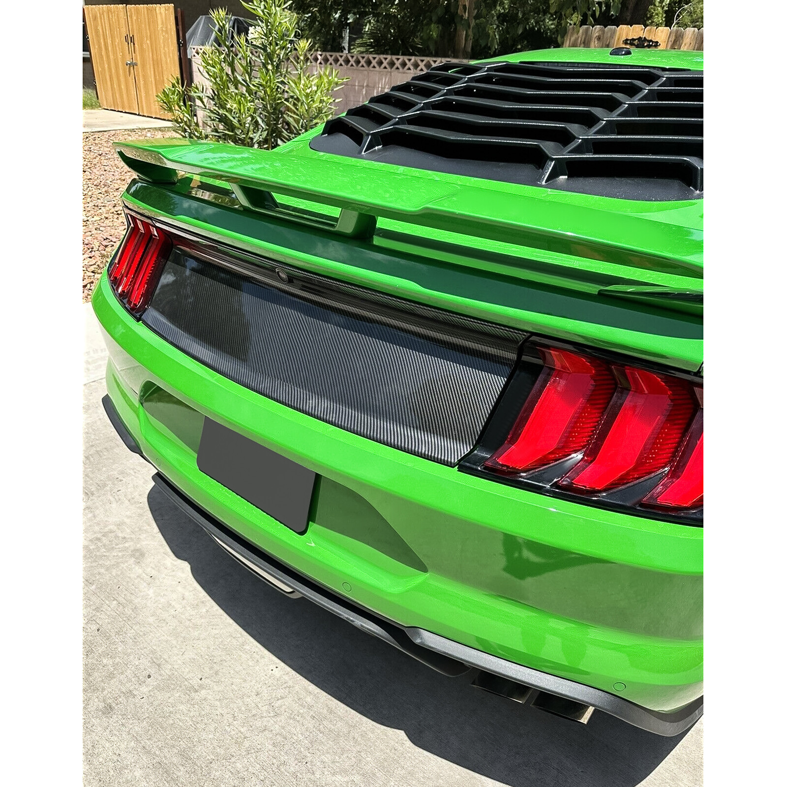 FOR 2015-2023 19 FORD MUSTANG CARBON FIBER LOOK TRUNK DECKLID PANEL TRIM COVER