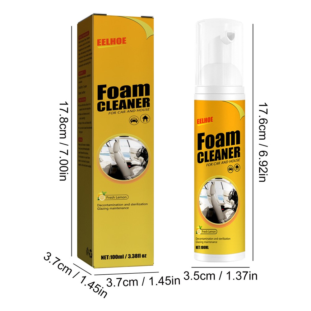 Multi-Purpose Foam Cleaner for Car Interior & Leather Quick Deep Cleaning