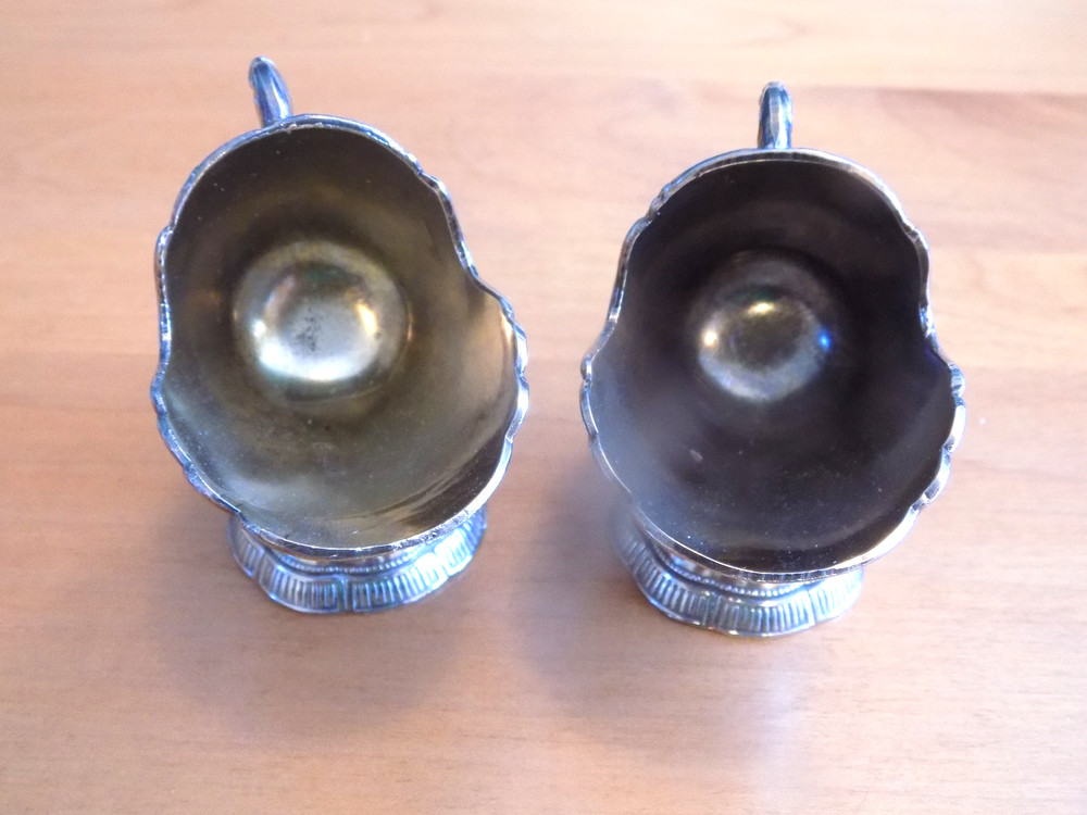 Sugar scuttle pair with spoons