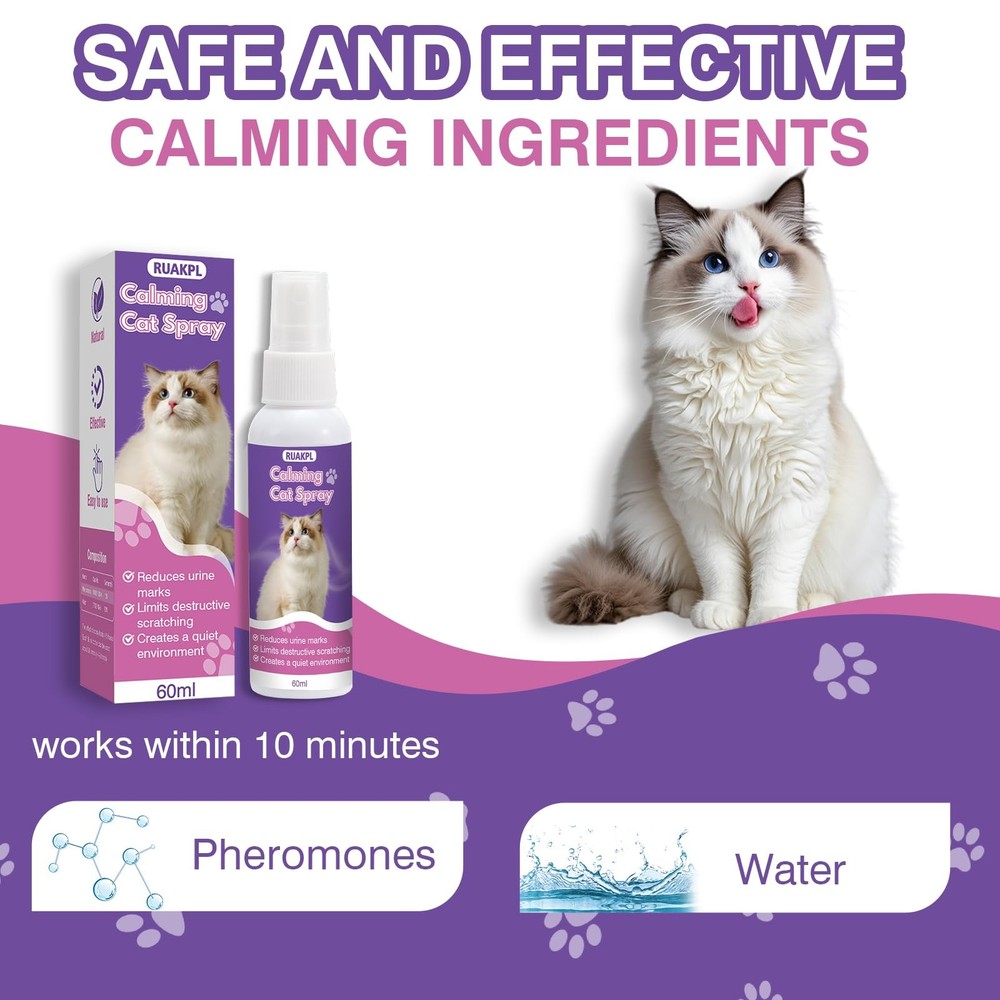 Cat Calming Spray 60 ML 2 Pack Calming Solution for Cats Cat Pheromone Spray ...