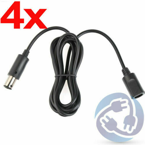 4 Lot  X Gamecube WII Black 6 Foot Extension Cable Controller Game Cube