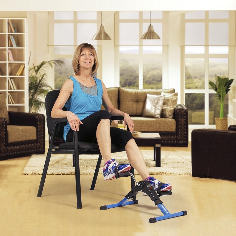 Healthmate Mini Pedal Exerciser Foldable Cycle Adjustable Resistance LCD