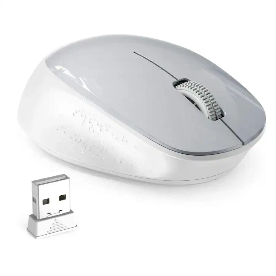 Portable 2.4GHz Wireless Silent Mouse – - Wireless - Silver White