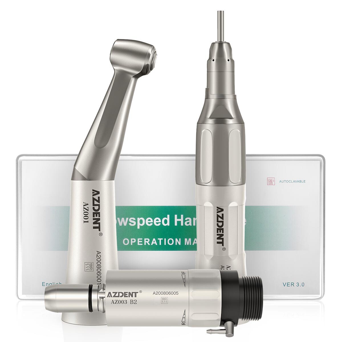 NSK Style Dental Slow Low Speed Handpiece Straight Contra Angle Air Motor 4/2H