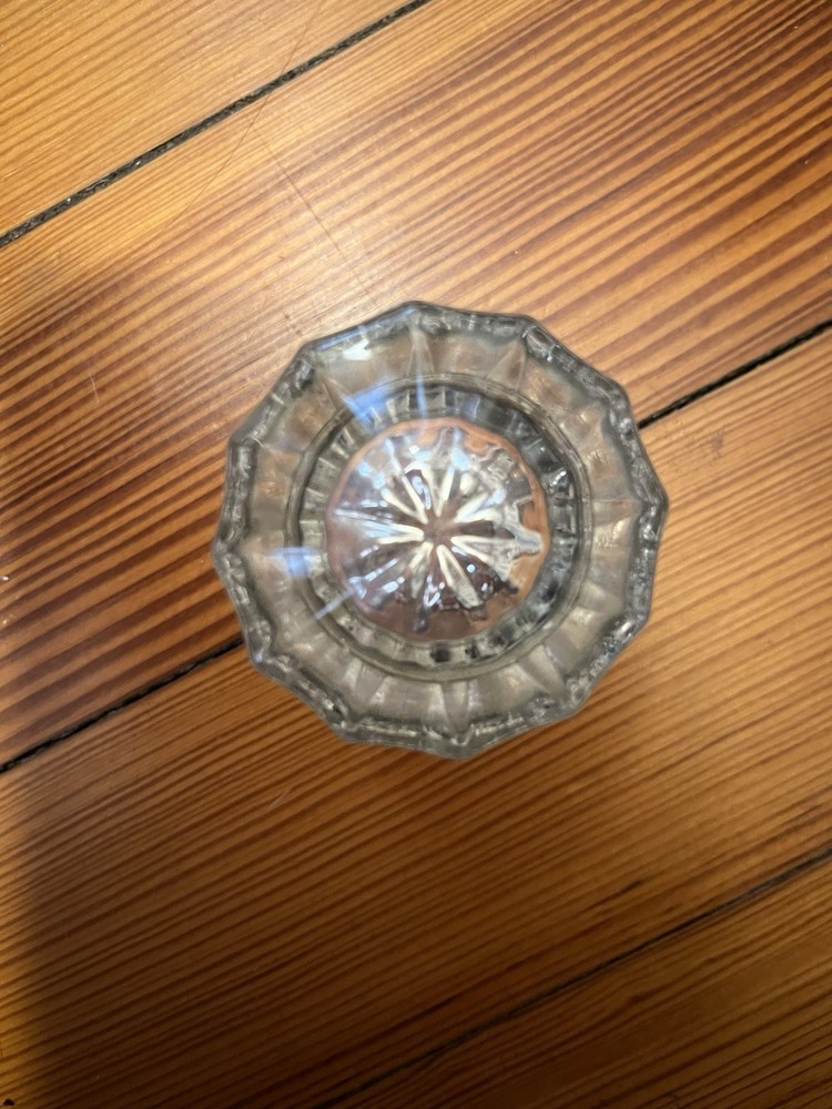 Clear Crystal Glass Door Knobs Brass 1920s/1930s 2