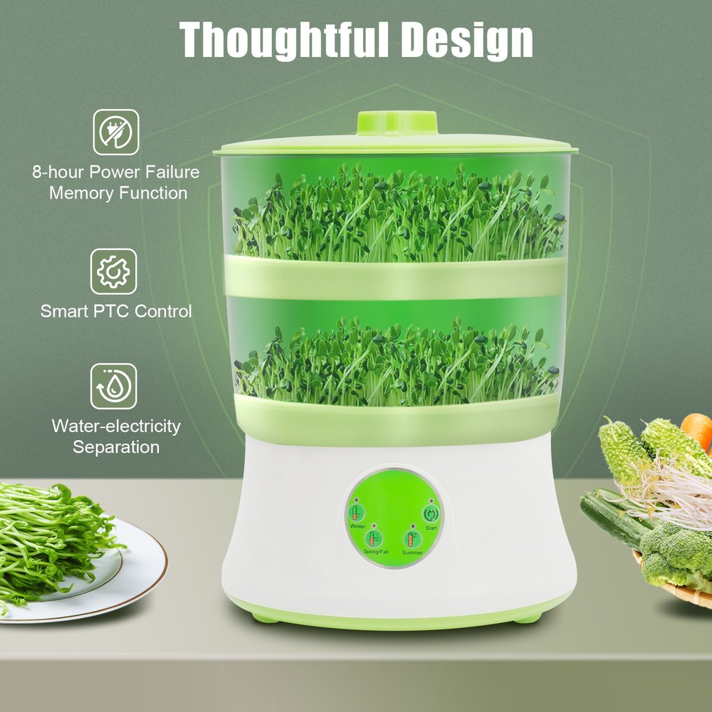 Bean Sprouter Fully Automatic Bean Seed Sprout Machine Maker 2 Layers Food Grade