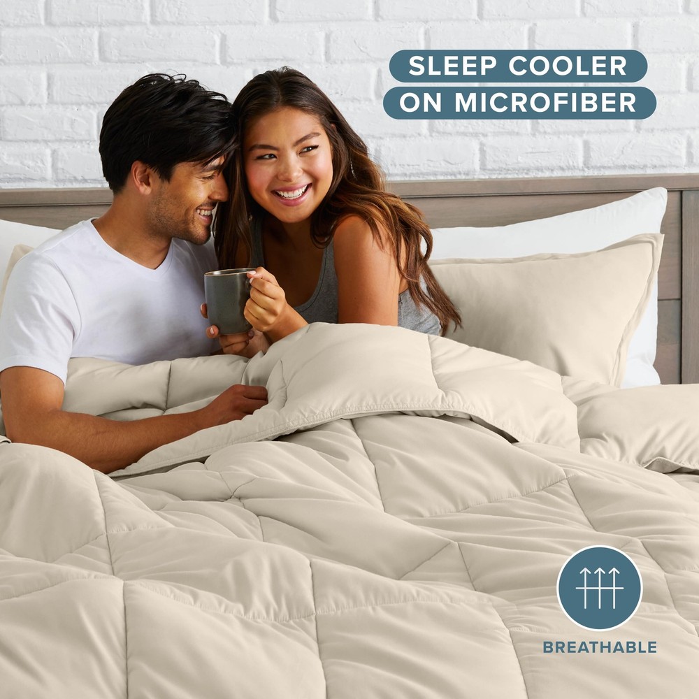 Guest Room Bedding Set Queen - Soft Goose Down Alternative Comforter