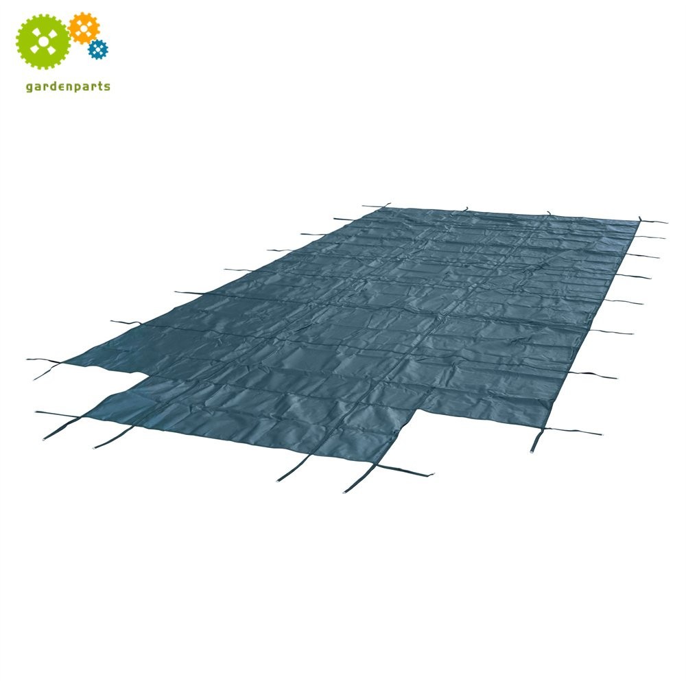 Pool Safety Cover For 16x32ft Rectangular with 4x8ft Center End Step Green Mesh
