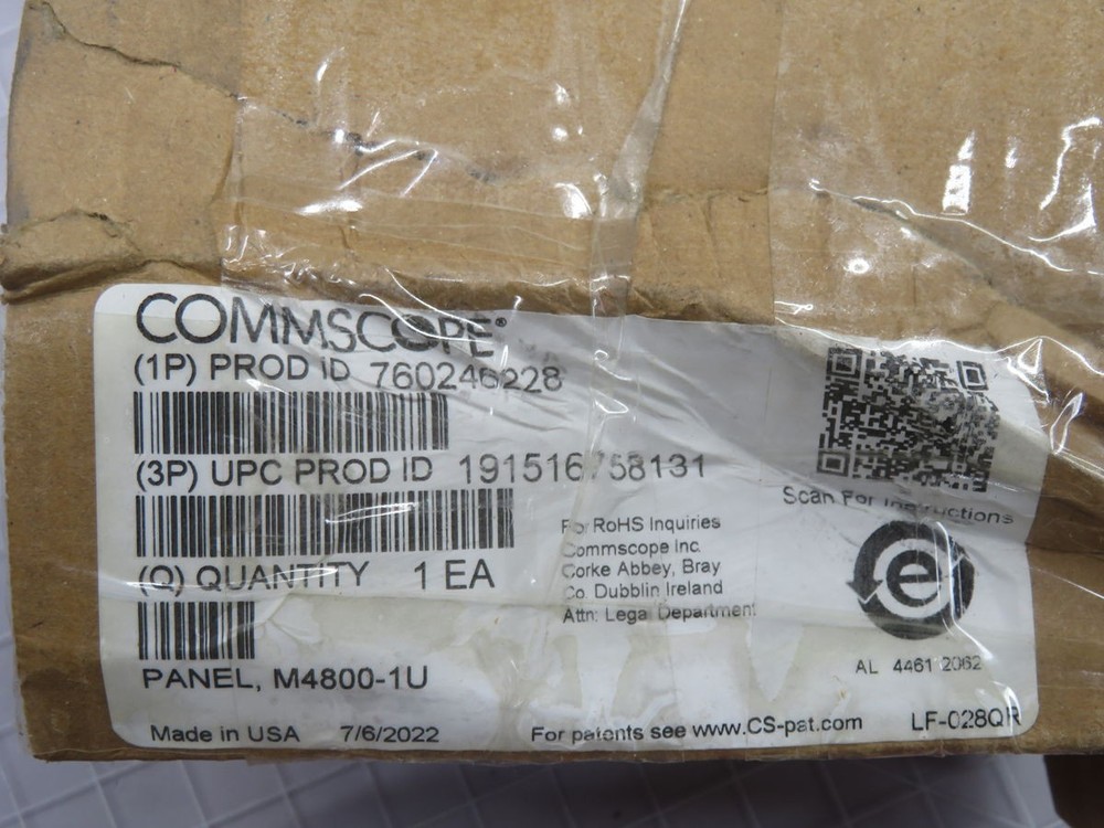 COMMSCOPE PANEL M4800-1U 760246228 1U PATCH PANEL T265512
