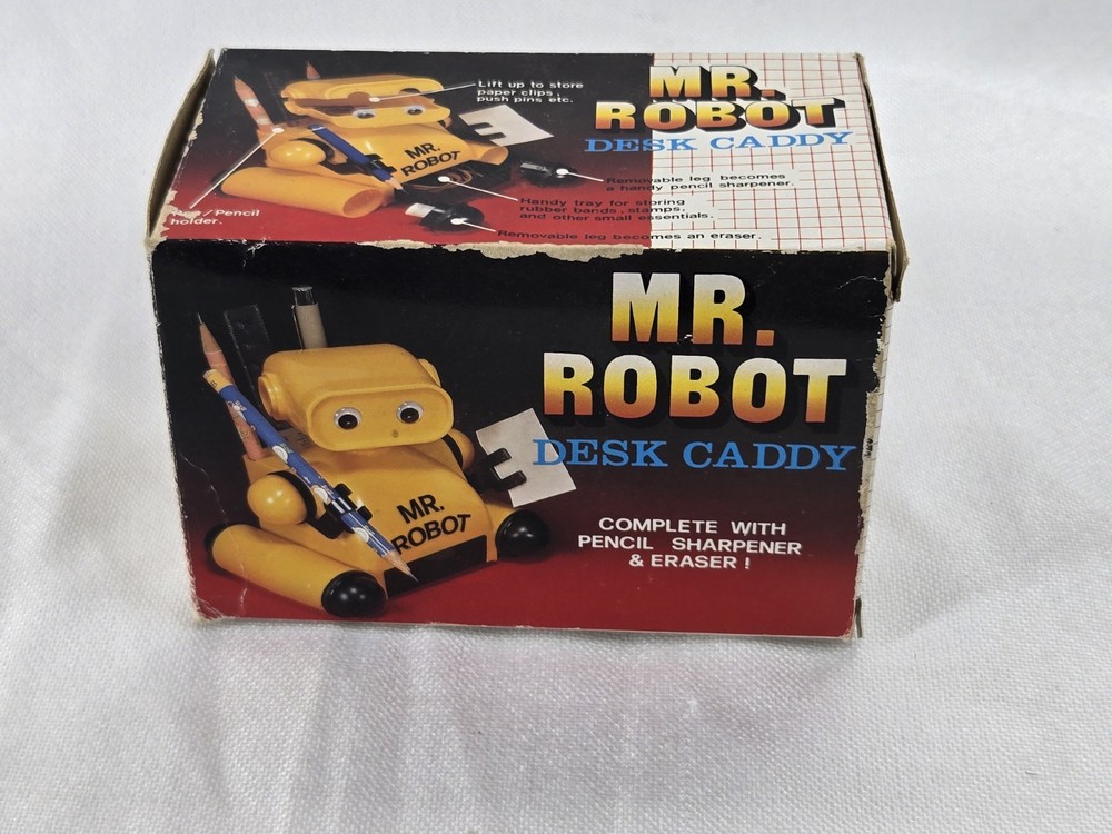 Vintage Mr. Robot Desk Caddy Robot - Red