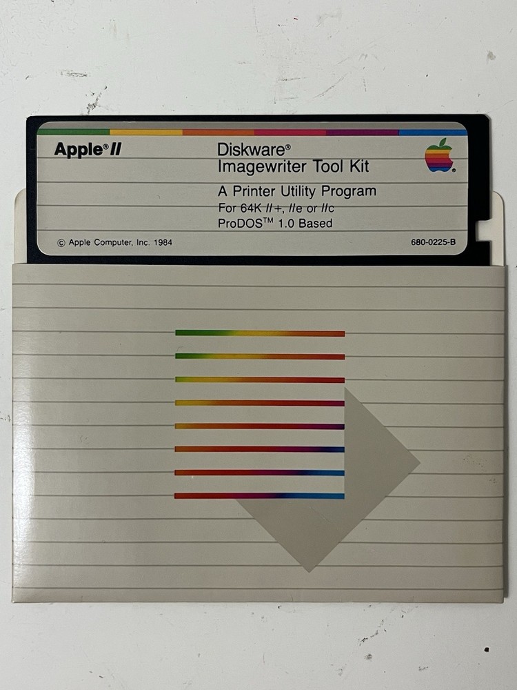 Vintage 1984 Apple II Diskware Imagewriter Tool Kit A Printer Utility 680-0225-B