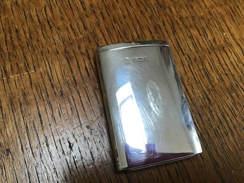 ANTIQUE SOLID SILVER ADVERTISING (BOOKMAKERS) VESTA CASE B’HAM 1925 (48g)