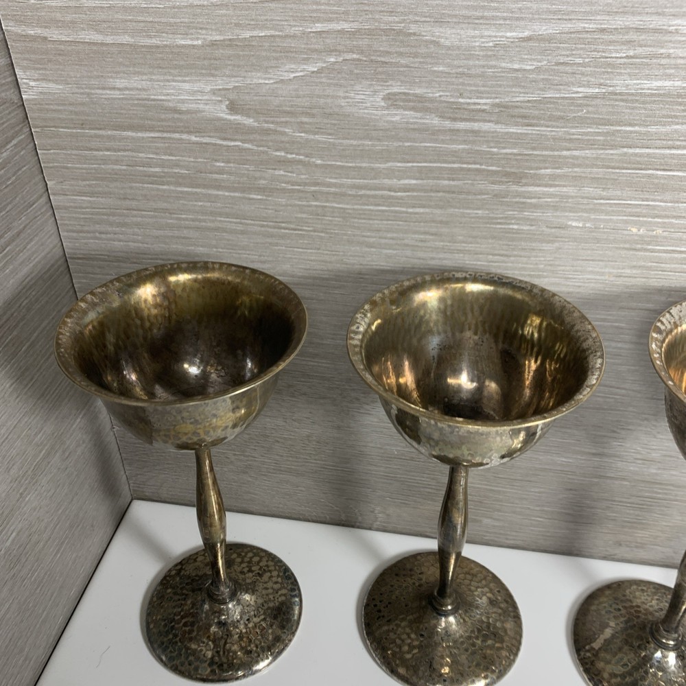 Silvercraft - EPNS - Wine Goblets - FOUR - 6” tall