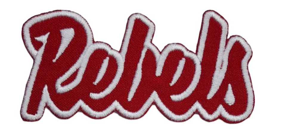 Ole Miss Rebels Text Embroidered Applique Iron On Patch Various Sizes Customize