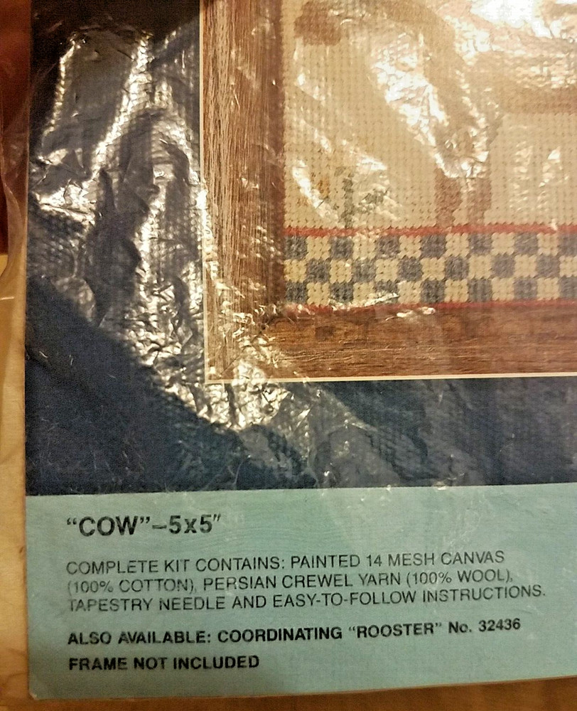 Bucilla Needlepoint Cow Kit #32435 IN PROGRESS