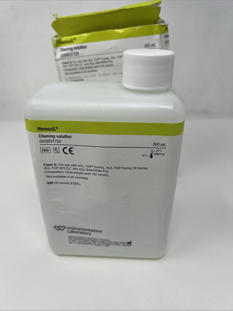 Hemosil Cleaning Solution 0009831700 500mL Cleaning Solution EXP 2025-06