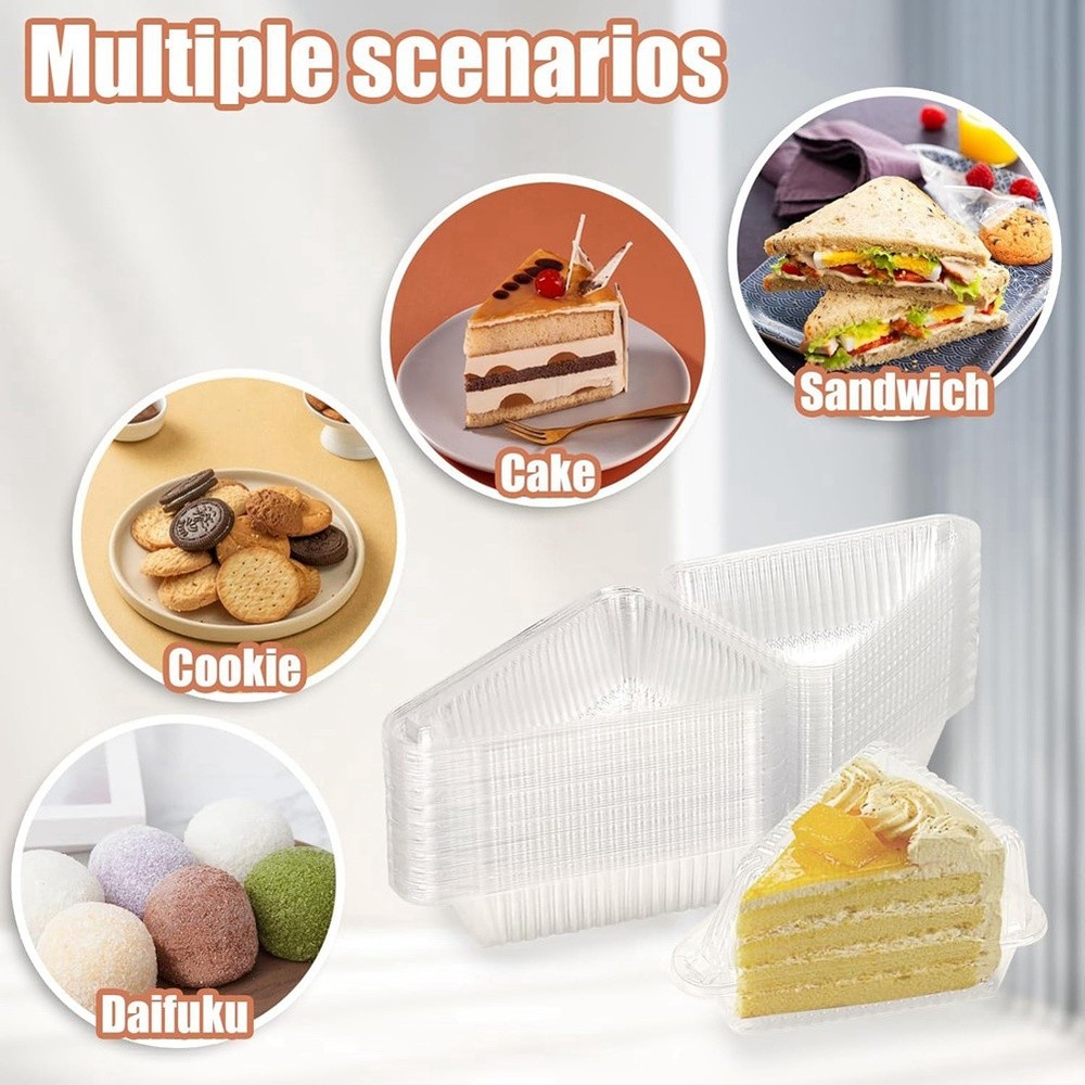 50Pcs Cake Containers with Hinged Lid,Disposable Pie Boxes6621