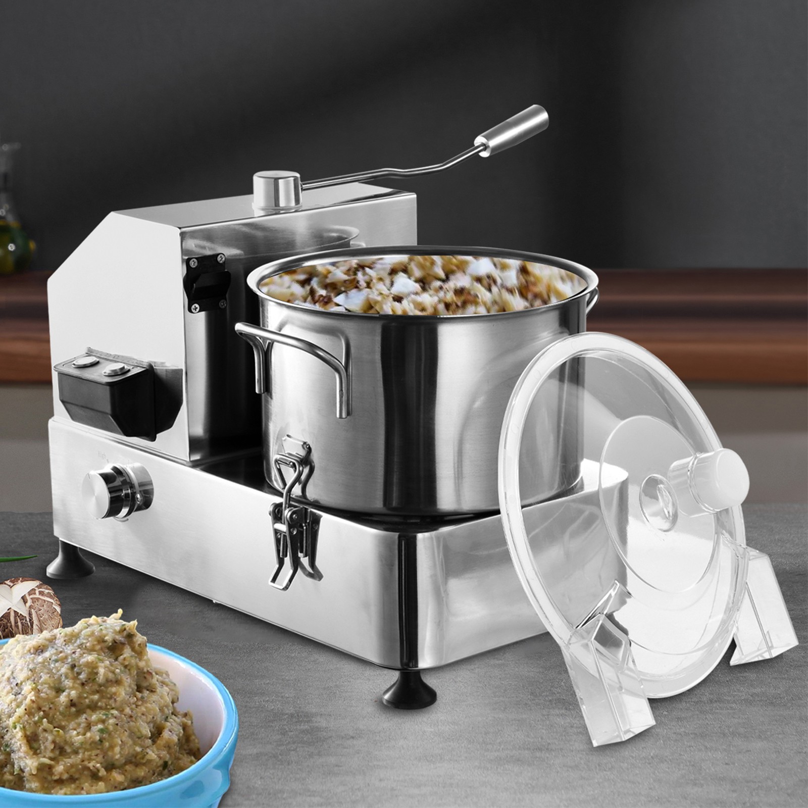 Commercial Food Processor Stainless Steel 1500W Electric Vegetable Meat Chopper-