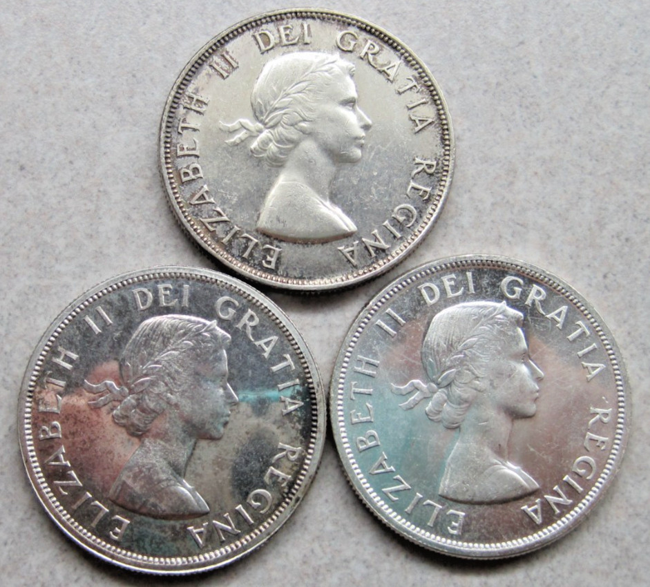 1953, 1958, 1960 Canada Silver Dollars