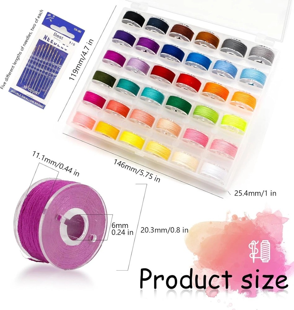 72Pcs Sewing Thread kit 36 Assorted Colors Machine Threads with 36 Color