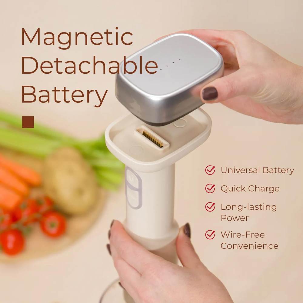 Cordless Hand Blender Set with USB-C Charging & Removable Battery
