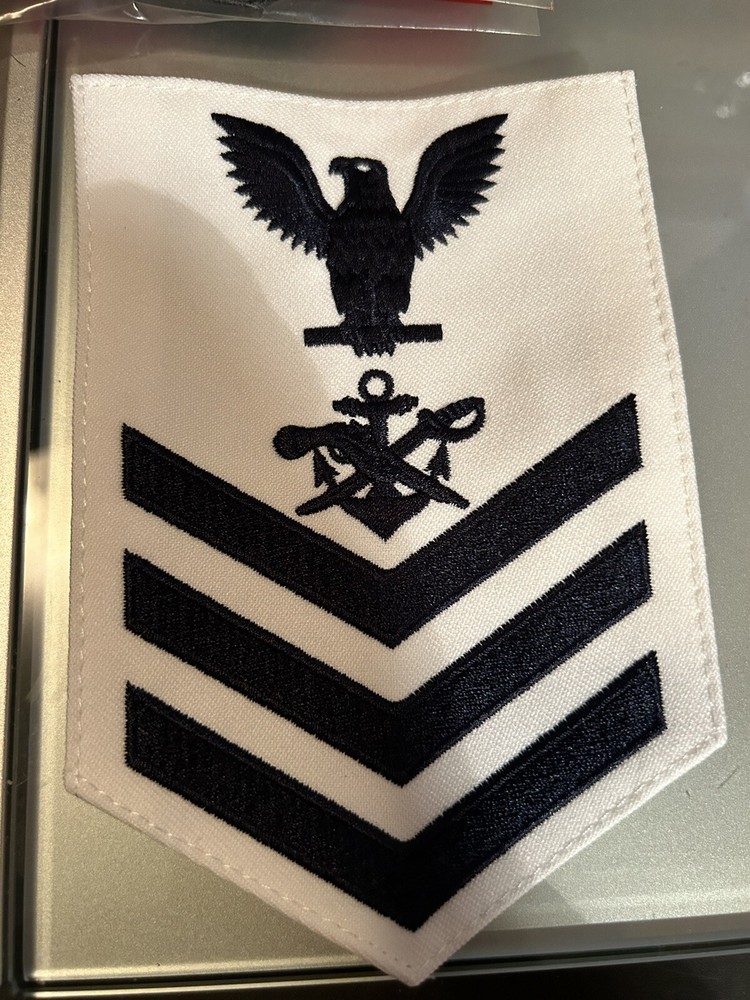 Special Warfare Boat Operator (SEAL TEAM) Rating Patch, Navy White-1st Class