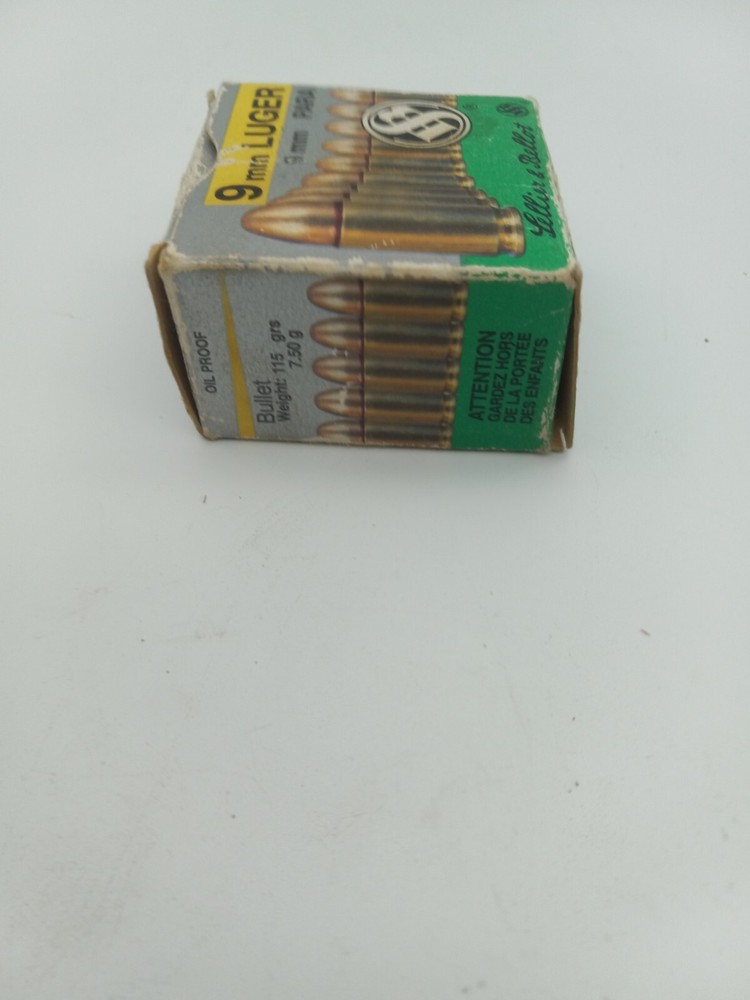VINTAGE SELLIER & BELLOT 9MM LUGER EMPTY BOX