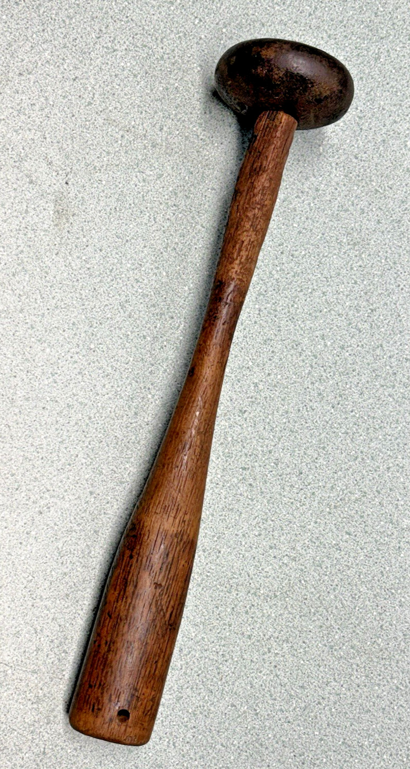 Antique Macadamizing Knapping Napping Hammer Rock Stone Dressing Unmarked NICE