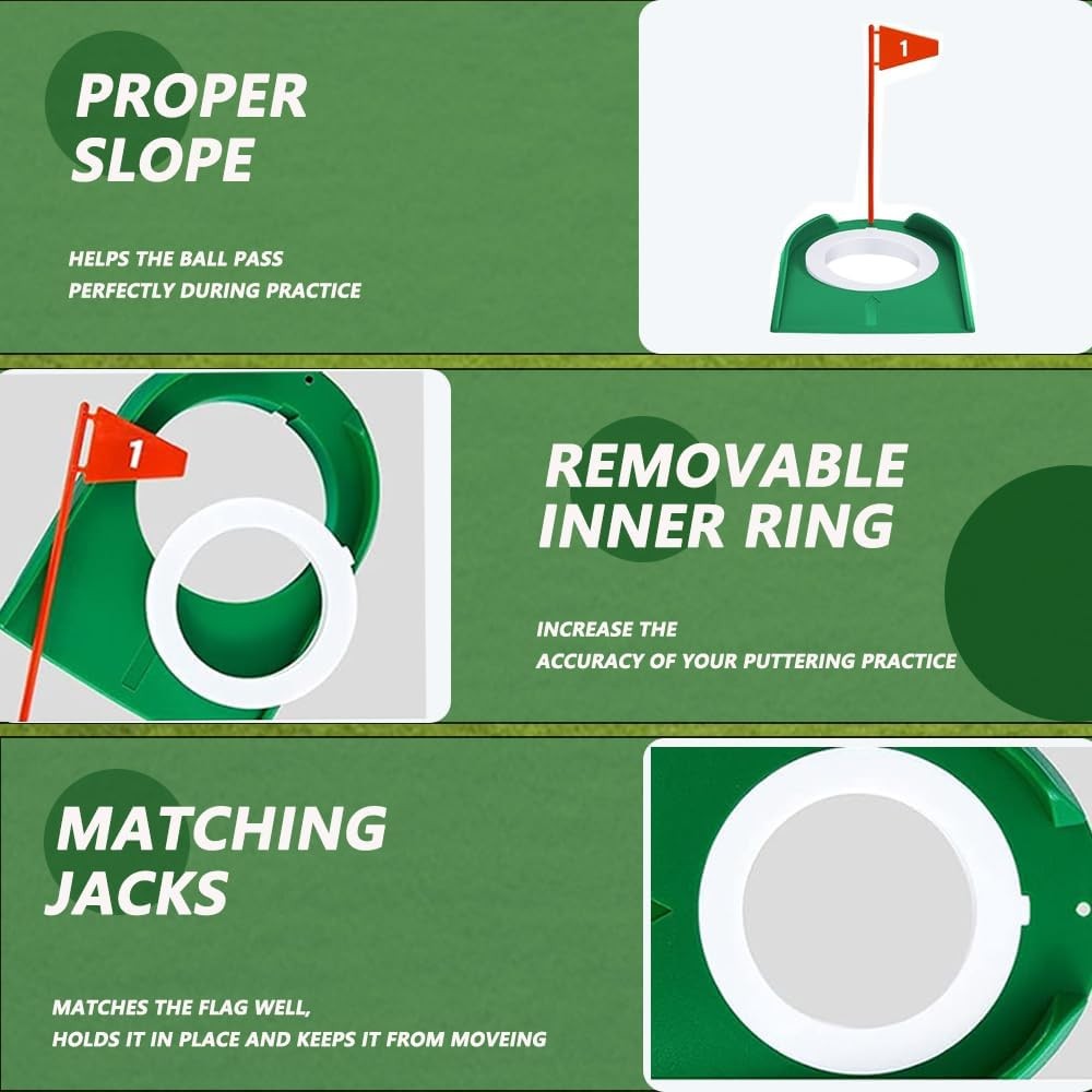 Golf Putting Cups 4 Pack Training Aid Set Practice Hole Cover Simulator Kit