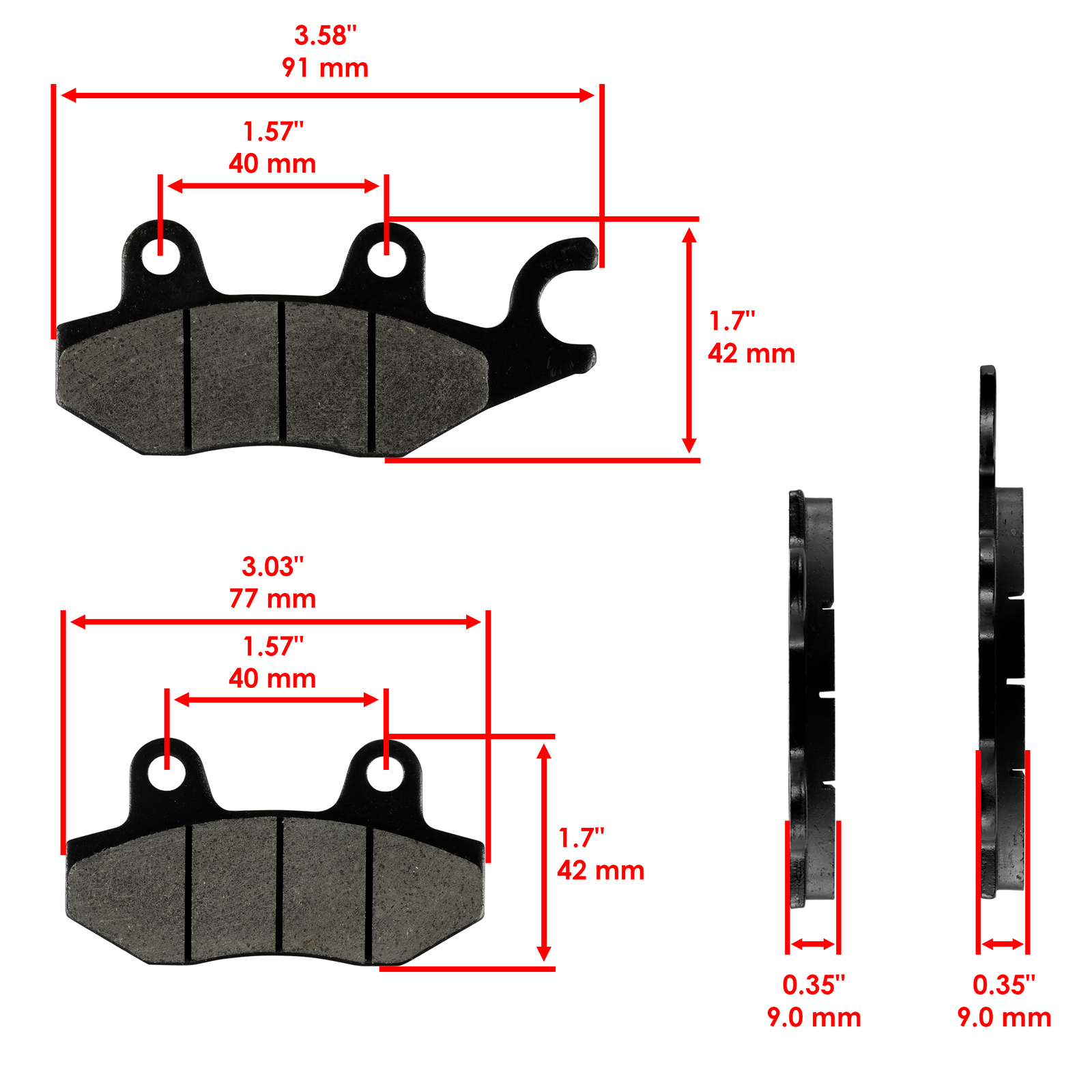 Front And Rear Brake Pads for Kawasaki ER400 EX400 Ninja 400 ABS 2018-2023