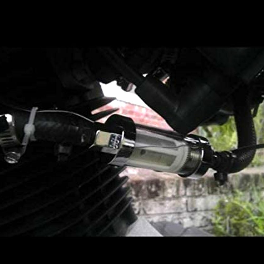 2Pcs Universal 1/4" 5/16" 3/8" Chrome Glass Reusable Washable Inline Fuel Filter