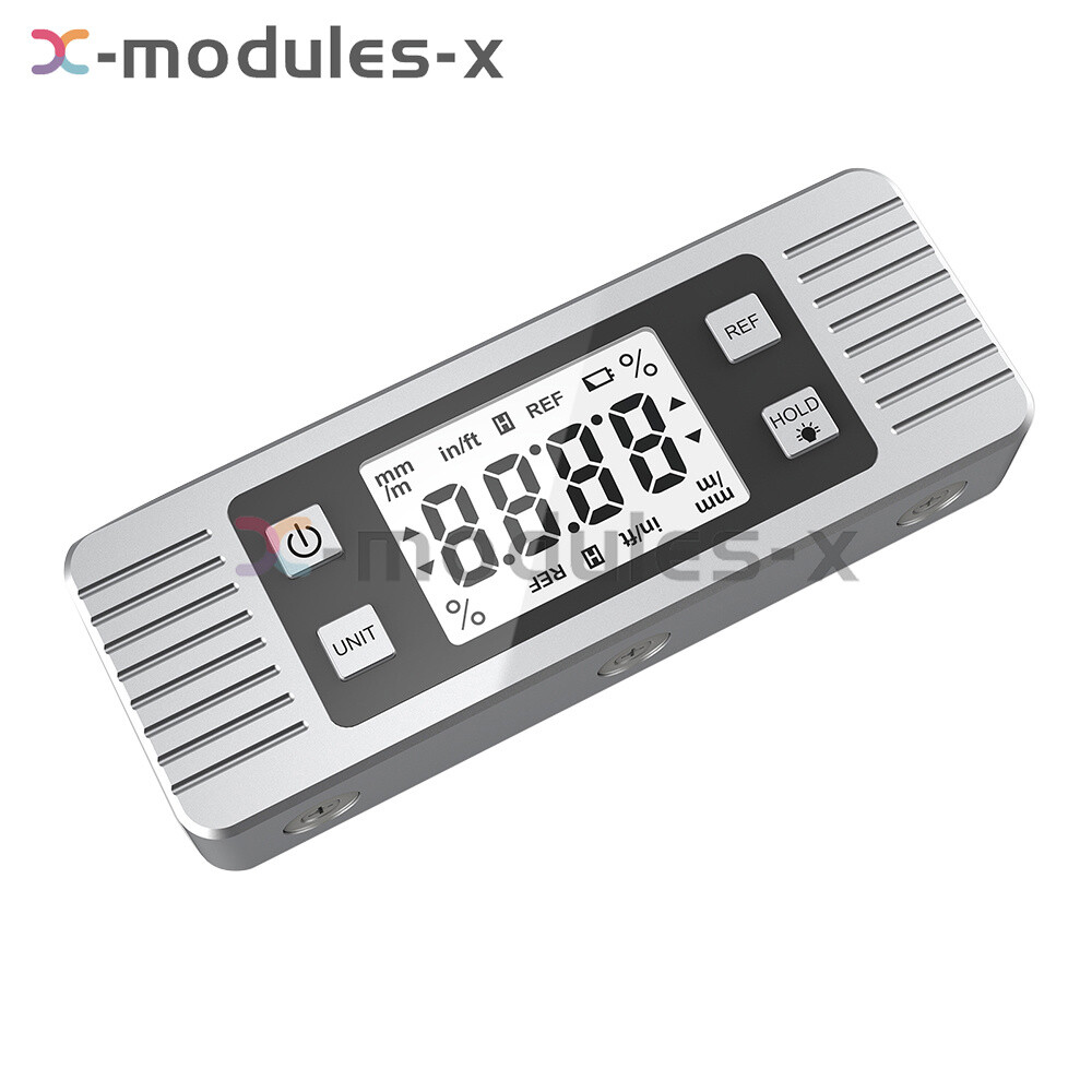 3in1 Protractor Inclinometer Level Ruler 4*90° Digital LCD Display W/ Backlight