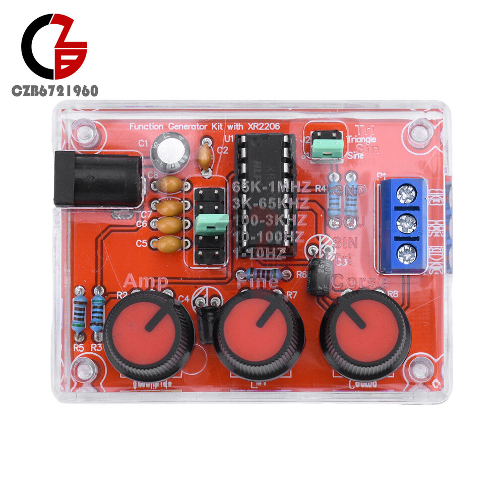 Function Signal Generator Sine Triangle Square Output 1Hz-1MHz Adjustable XR2206