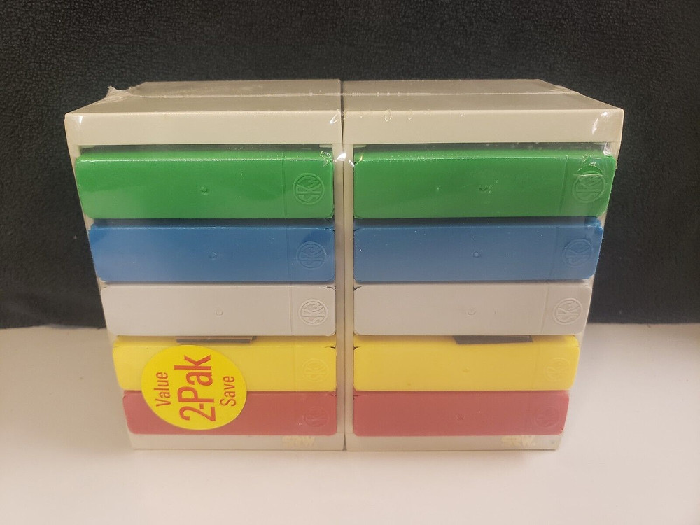 SRW Computer 3.5" Vtg MICRO DISK 2 Pack Cube w/5 Colored Cases STORAGE ORGANIZER