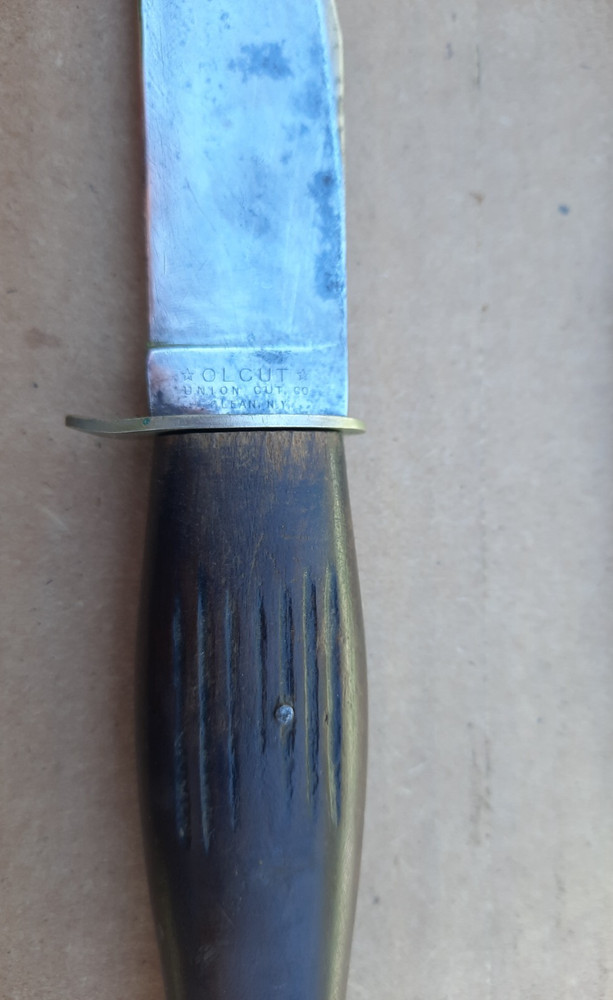 WW2 Olean NY Fighting Combat Knife W/ Leather Sheath