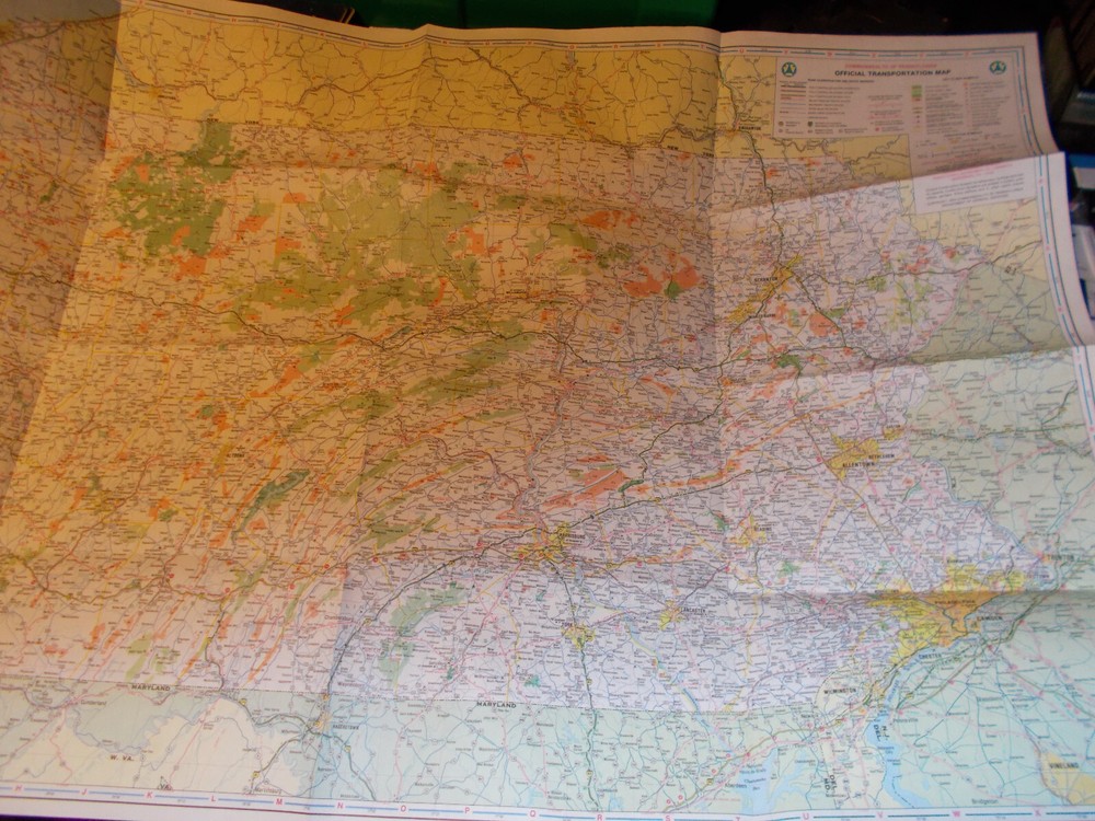 1978 Pennsylvania State-issued Vintage Road Map