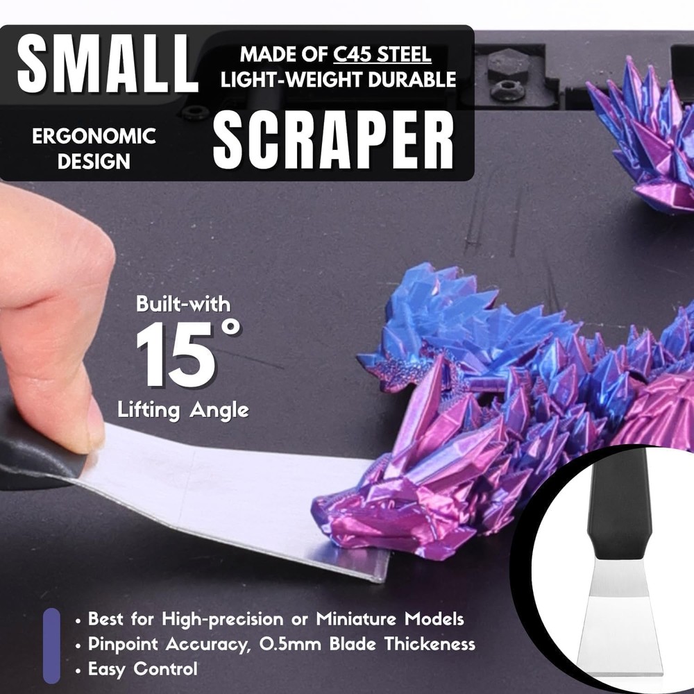 High-Quality 3D Printer Tool Removal Scraper Kit, 3 Types of Sharpened...