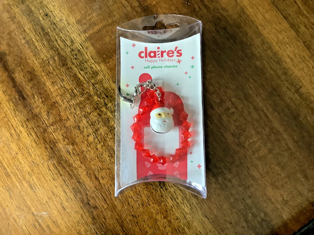claire's santa cell phone charm