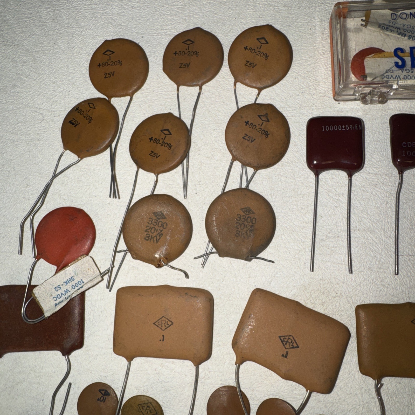 Assorted Lot of 100+ Ceramic Disc Capacitors - Variety Values, Power & Brands