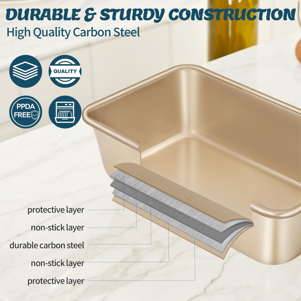 Baking Pans Set, Nonstick Stackable Bakeware Sets, Oven Pans for Cooking, 6 P...