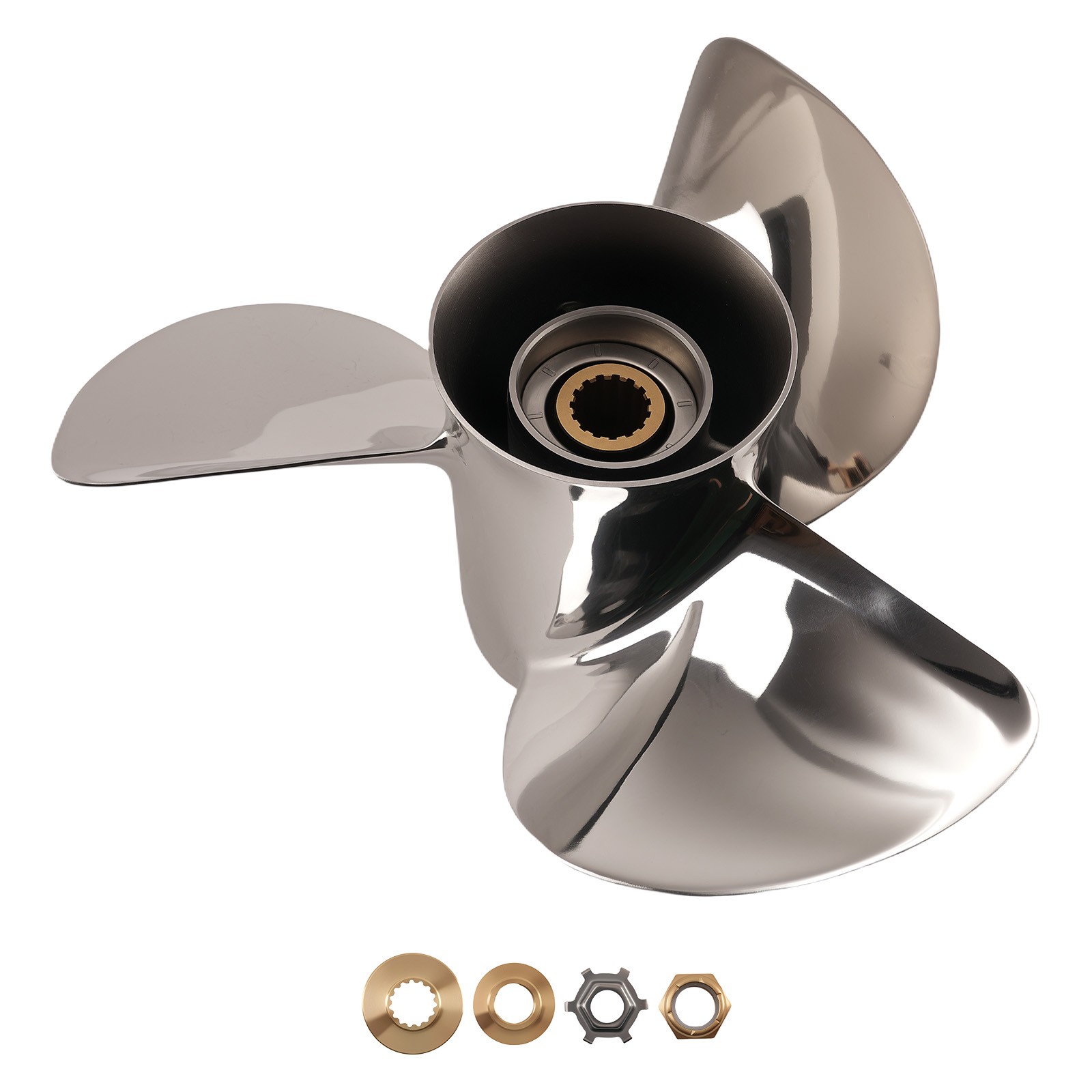 13x19 Stainless Steel Propeller for Mercury Outboard 40-140HP 15 Spline