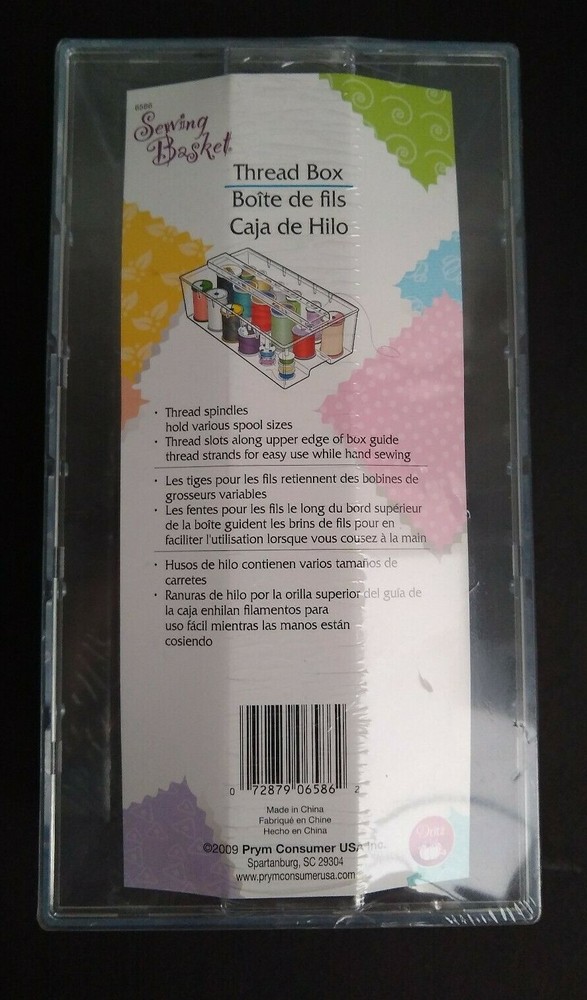 Sewing Basket Thread Box Clear for Spools