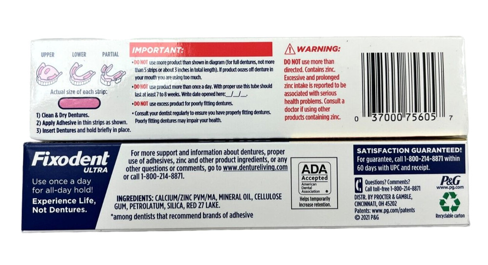 Fixodent ULTRA Denture CREAM 2.2oz ( 6 Pack )