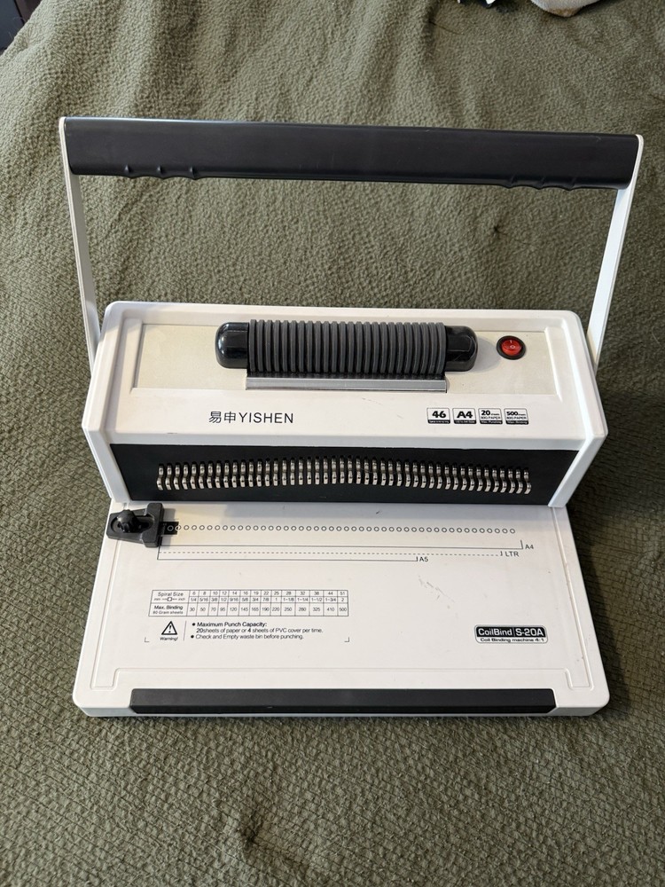YISHEN S-20A CoilBind Office Binding Machine Document Binder