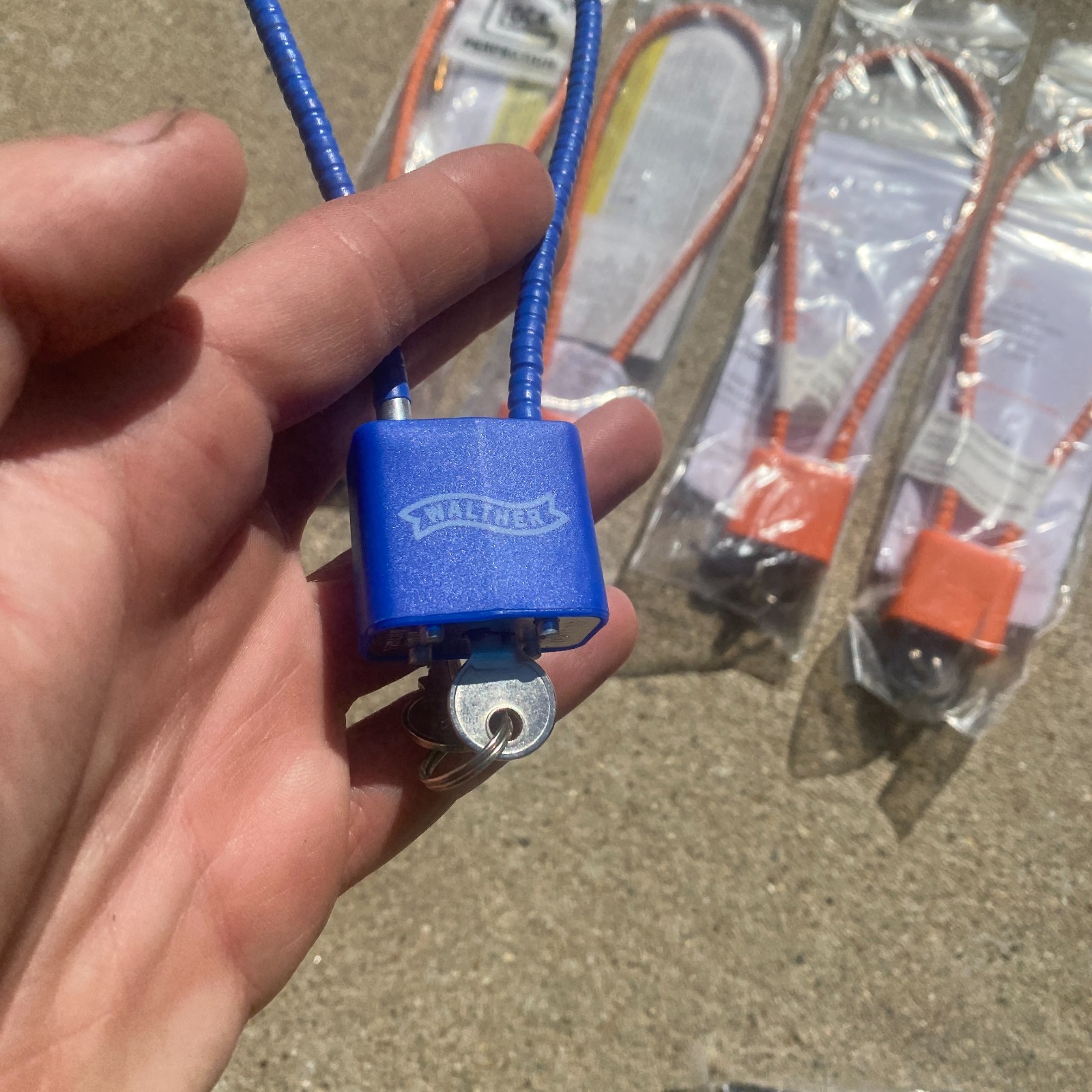 New Cable Gun Locks Lot of 7 Lock Orange Glock Ruger Walther Assortment