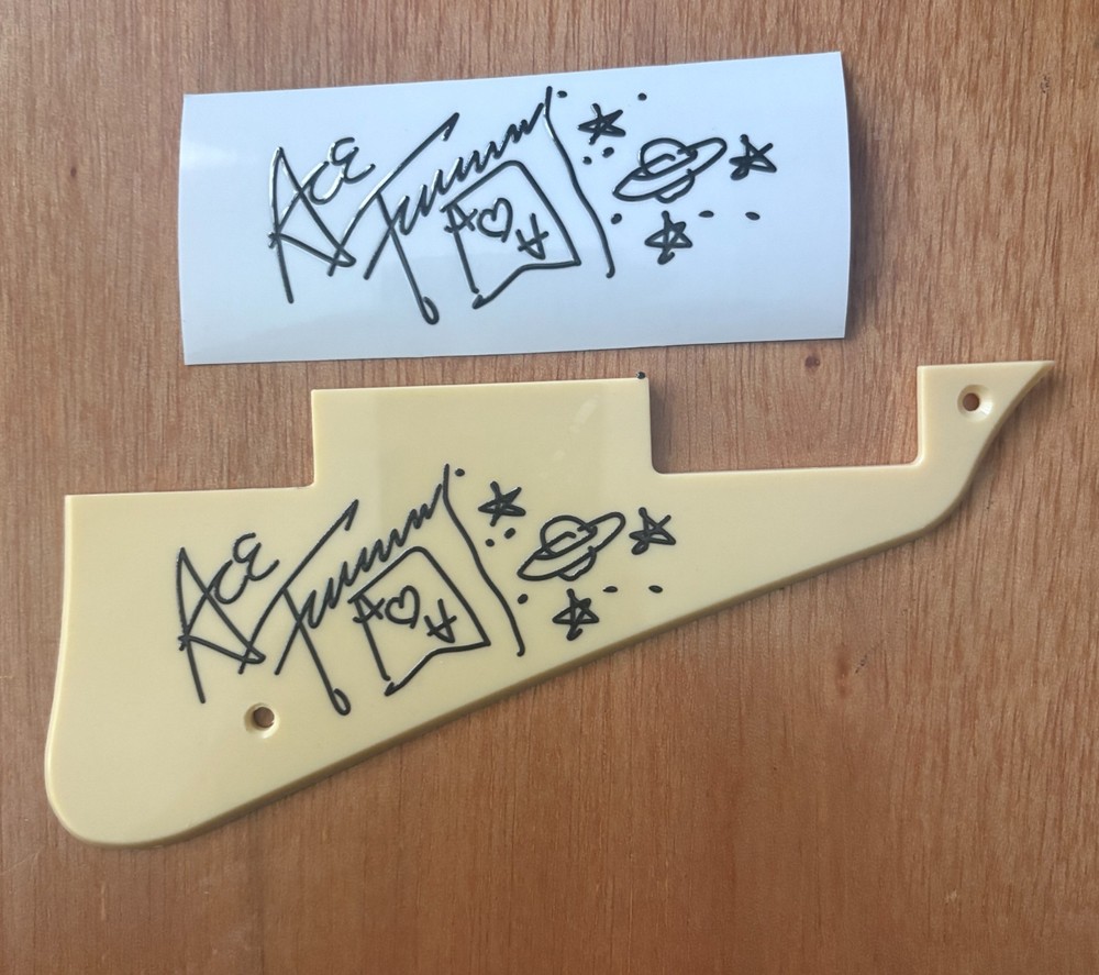 Ace Frehley Les Paul Guitar autograph UV DTF sticker suitable for pickguard