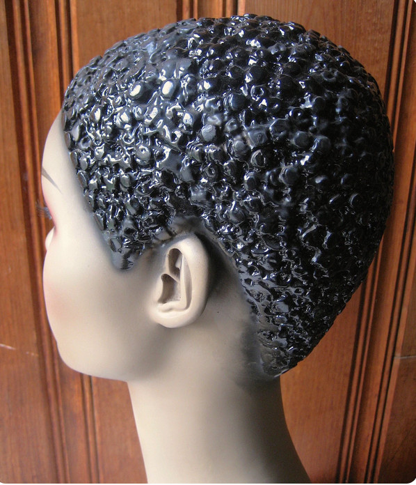Female Mannequin Head Bust - Black Woman Hat Wig Necklace Display