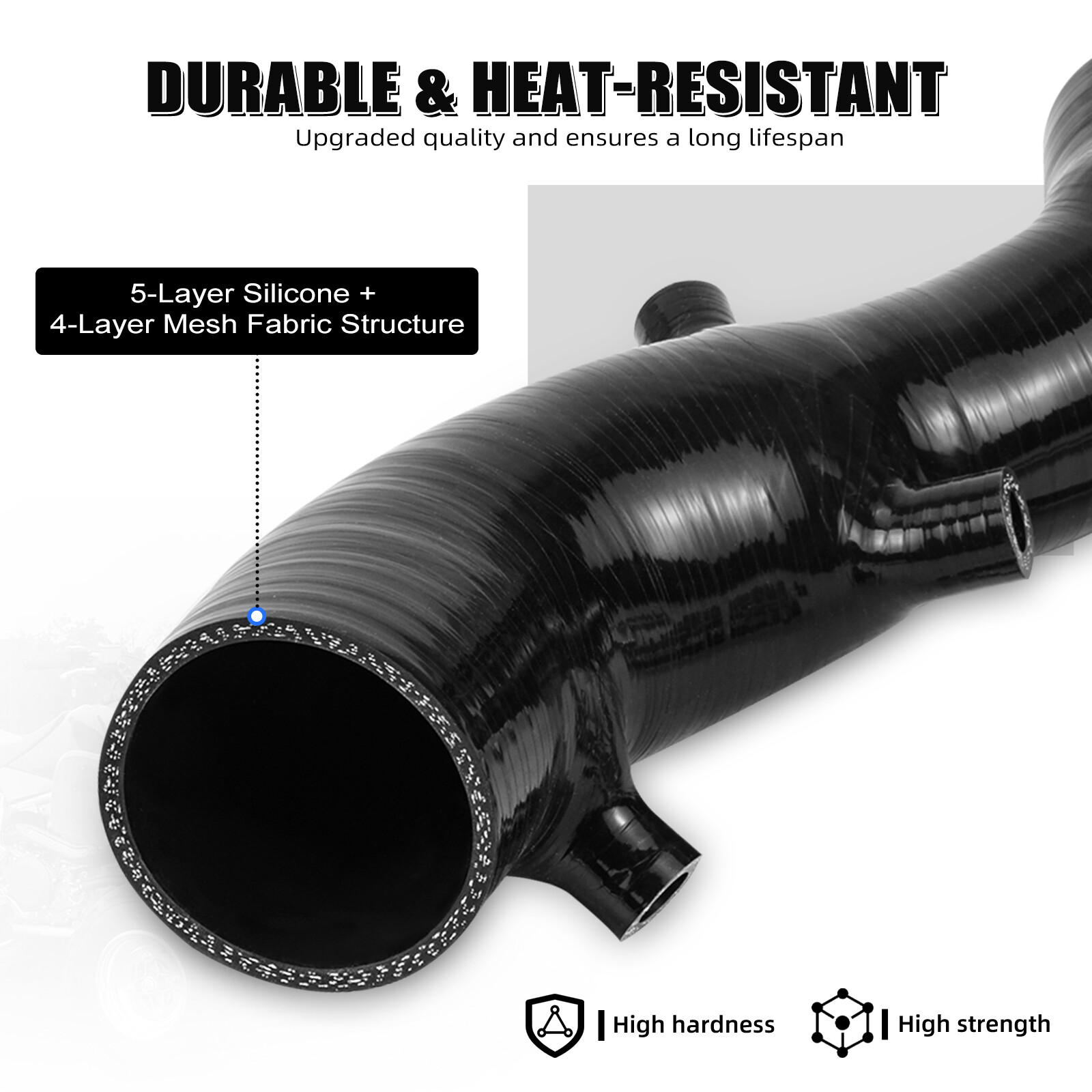 NICECNC Silicone Air Intake Hose Kit For Yamaha Raptor 700 700R YFM700 2009-2025